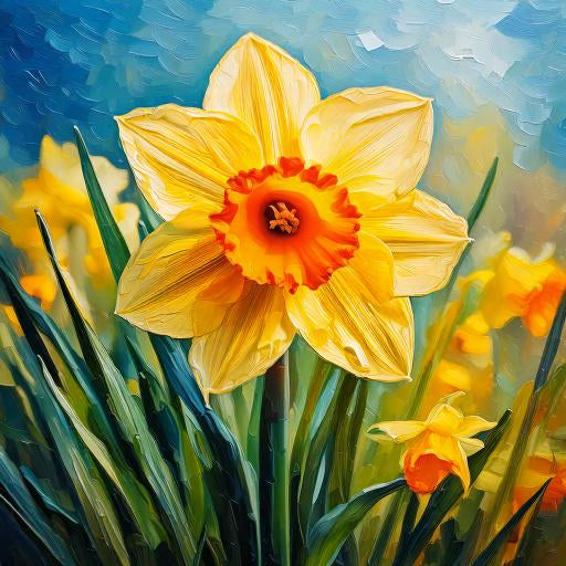 Diamond painting narcis schilderij 