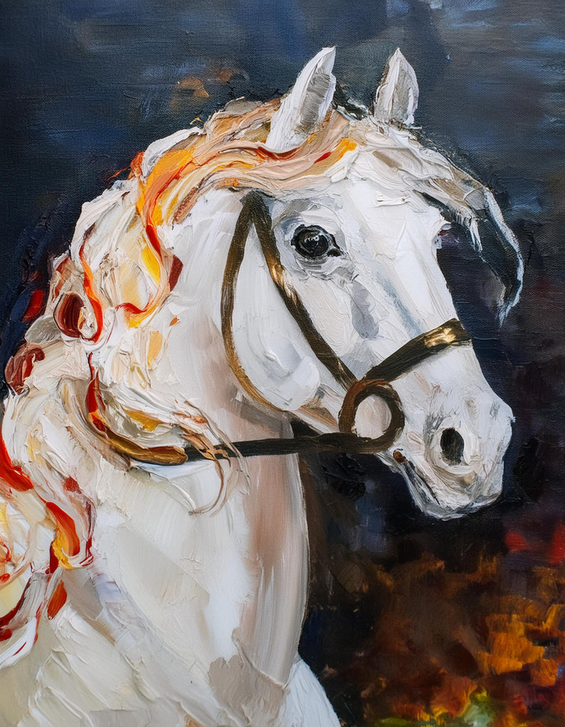 Diamond painting paard wit kunst 