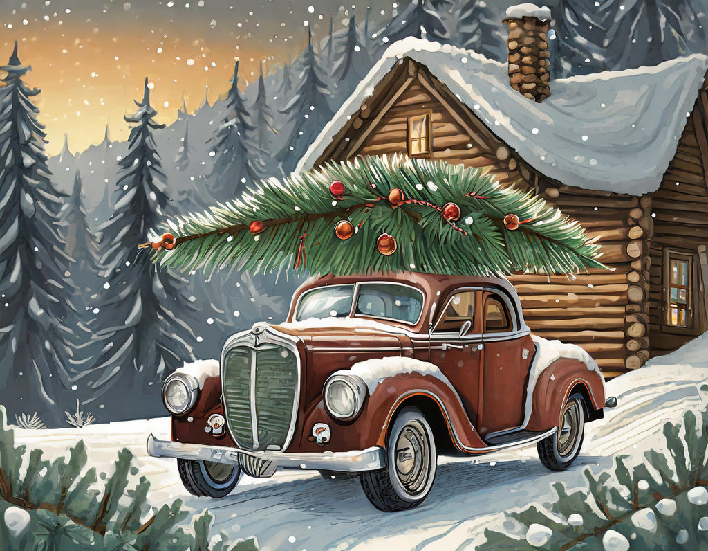 diamond painting kerst oldtimer