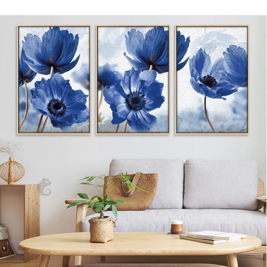 merknaam Garantie Sophie Diamond painting drieluik blauwe bloem | 3 luiken